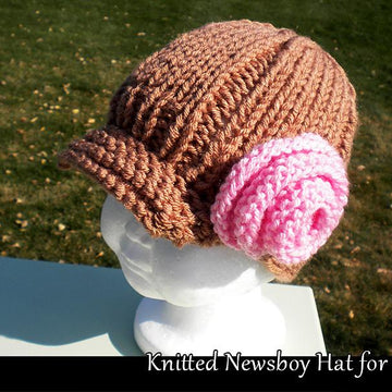 Knitted Newsboy Hat for Girls