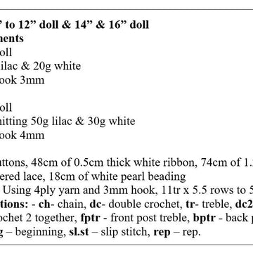Crochet Pattern dolls set 10" - 12"  #76