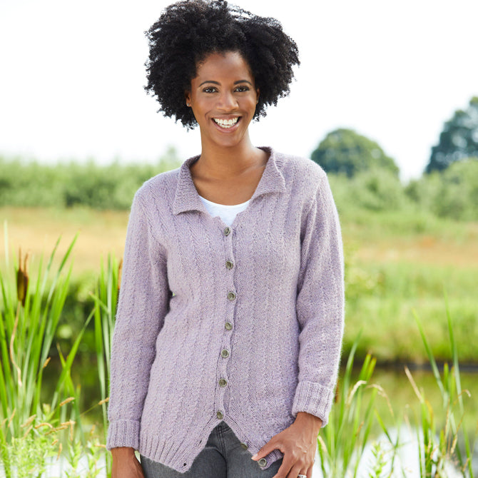 938 Lavender - Cardigan Knitting Pattern for Women in Valley Yarns Sunderland