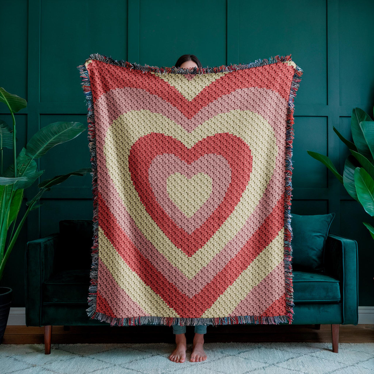 Hearts C2C Crochet Blanket Pattern