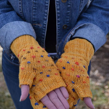 Paintbox Mittens: Thrummed Convertible Mittens