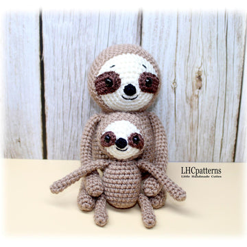 Sloth Mother and Baby Crochet Pattern
