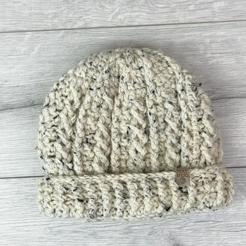 Cable Beanie with a Brim