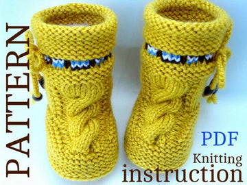 Knitting PATTERN Baby Booties Baby Shoes 0 - 12 months
