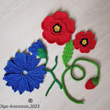 Bouquet of poppy and cornflower