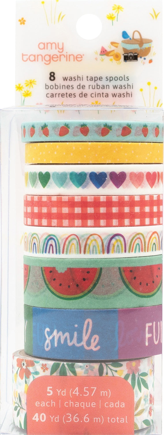 American Crafts Amy Tan Picnic In The Park Washi Tape 8/Pkg - 620372