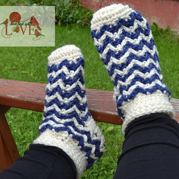 Chevron Illusion Slipper Socks- Adult Sizes