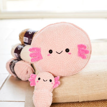 Axolotl Plushie and Cushion in Stylecraft Chenille Chunky - 10243 - Downloadable PDF