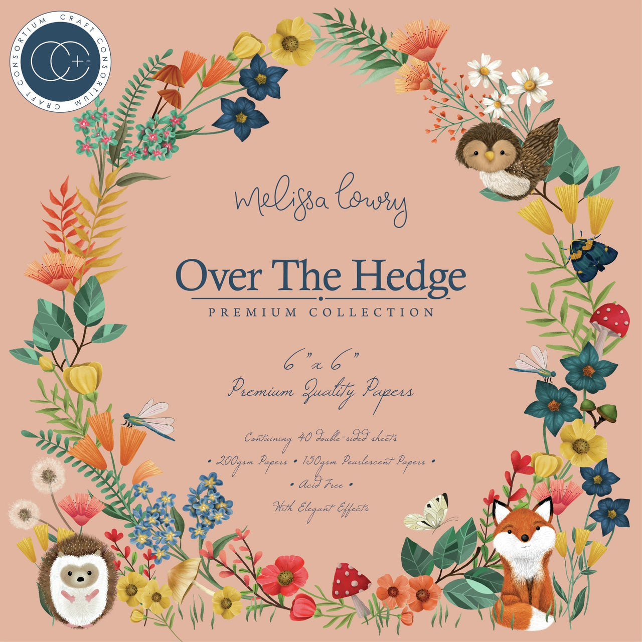 Craft Consortium Double-Sided Paper Pad 6"X6" 40/Pkg - Over The Hedge