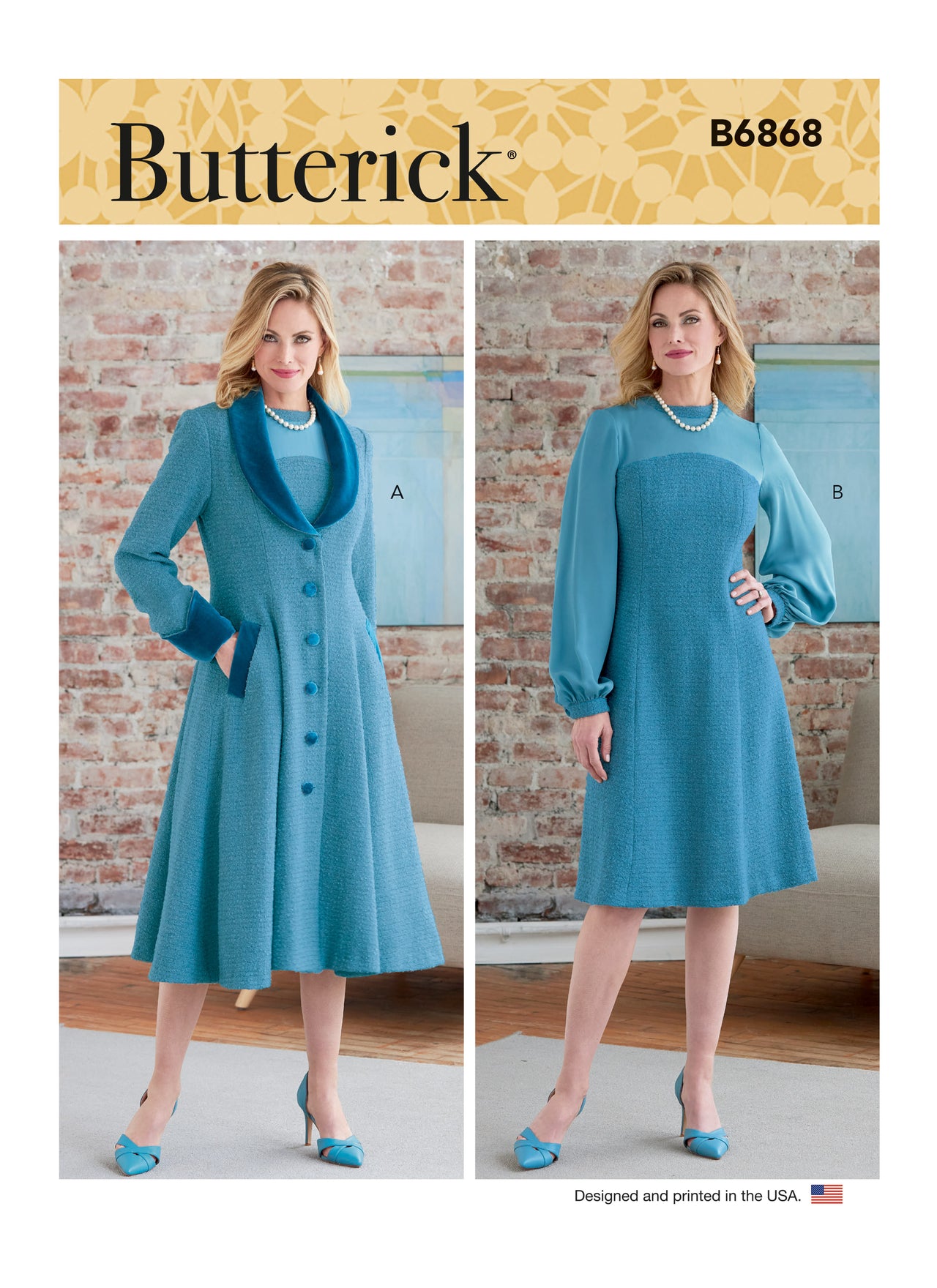 Butterick Misses' and Women's Coat and Dress B6868 - Sewing Pattern