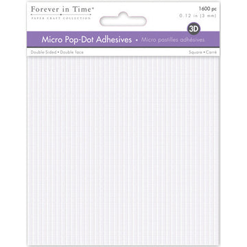 Multicraft Imports MultiCraft 3D Pop Dots Dual-Adhesive Micro Foam Adhesives - White Square, .12" 1600/Pkg