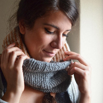 Simple brioche & garter cowl
