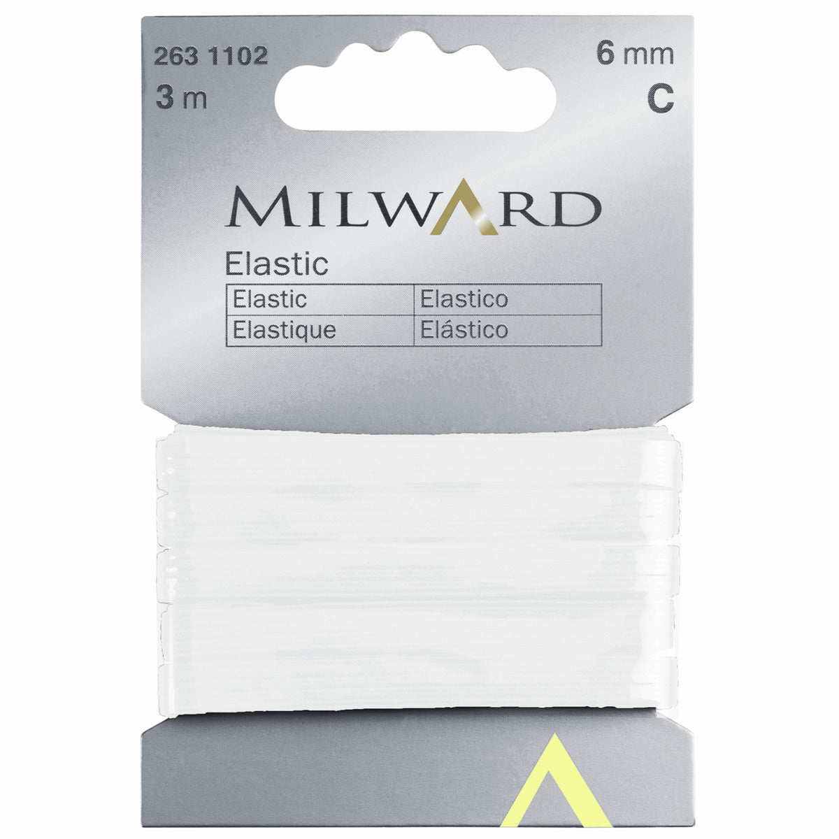 Milward Elastic: 3m x 6mm: White