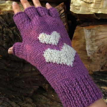 Hearts Fingerless Gloves