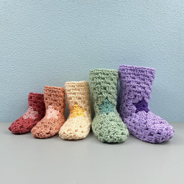 Hexagon Granny Stitch Baby Booties