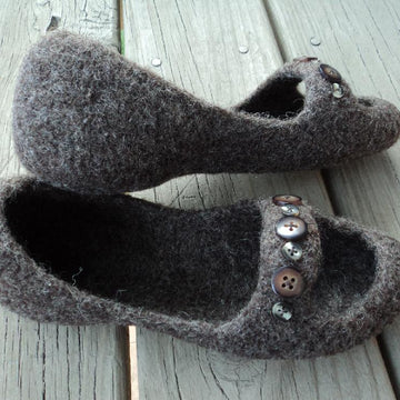 Peep Toe Slippers Felted Knit for Women