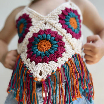 Granny Square Halter Top for Kids