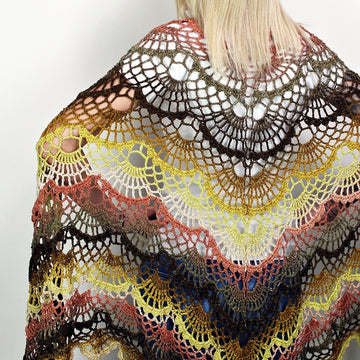 Crochet Pattern Triangle Shawl BioTronik #5 | Easy Crochet Shawl | Textured Wrap PDF