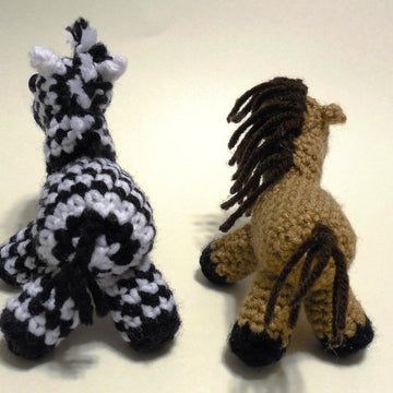 Miniature Zebra and Horse Amigurumi Plush Toy