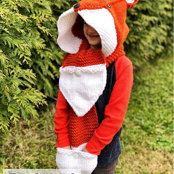 Fox or Wolf Hooded Scarf