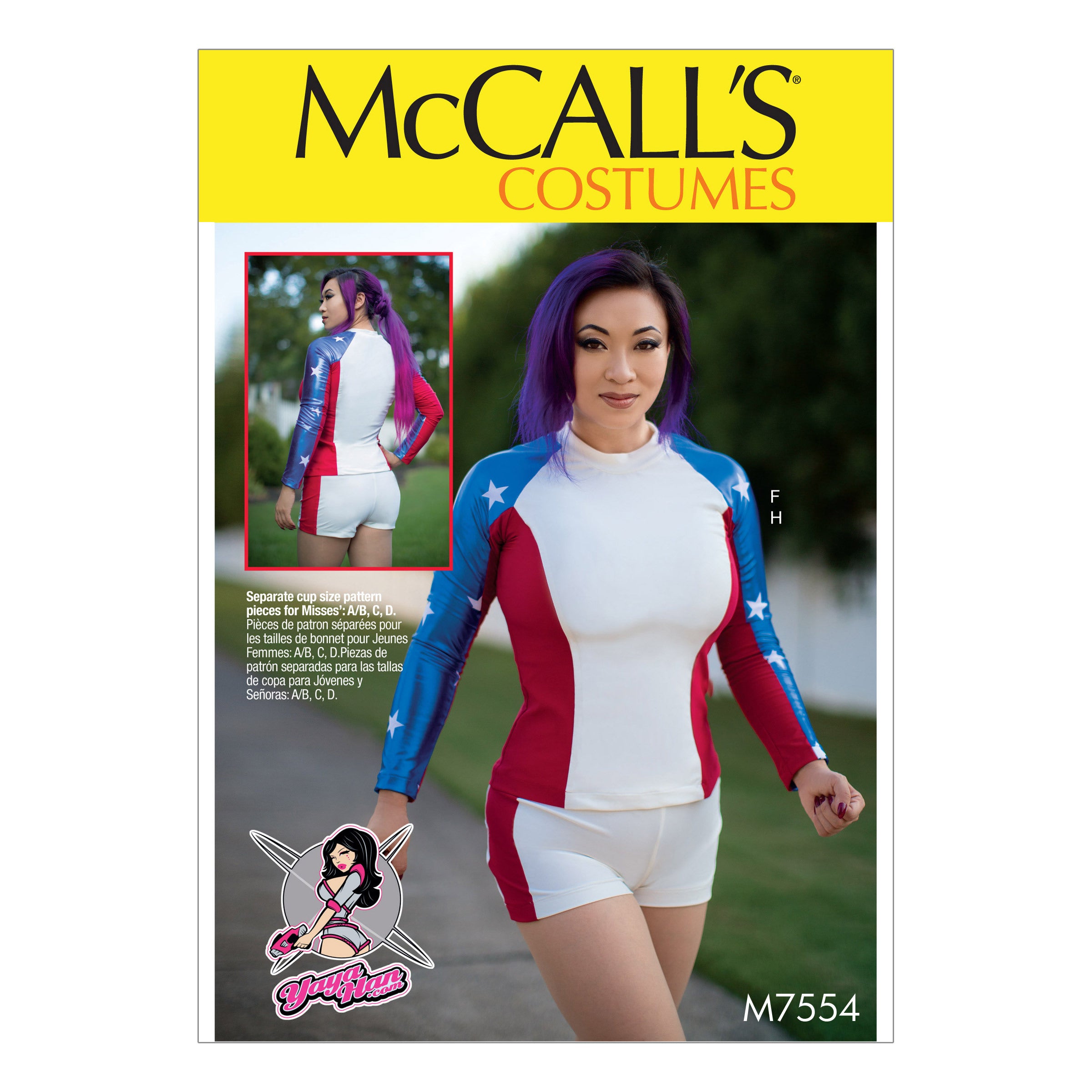 McCall's Paneled, Raglan-Sleeve Tops, Stirrup Leggings, and Shorts M7554 - Sewing Pattern