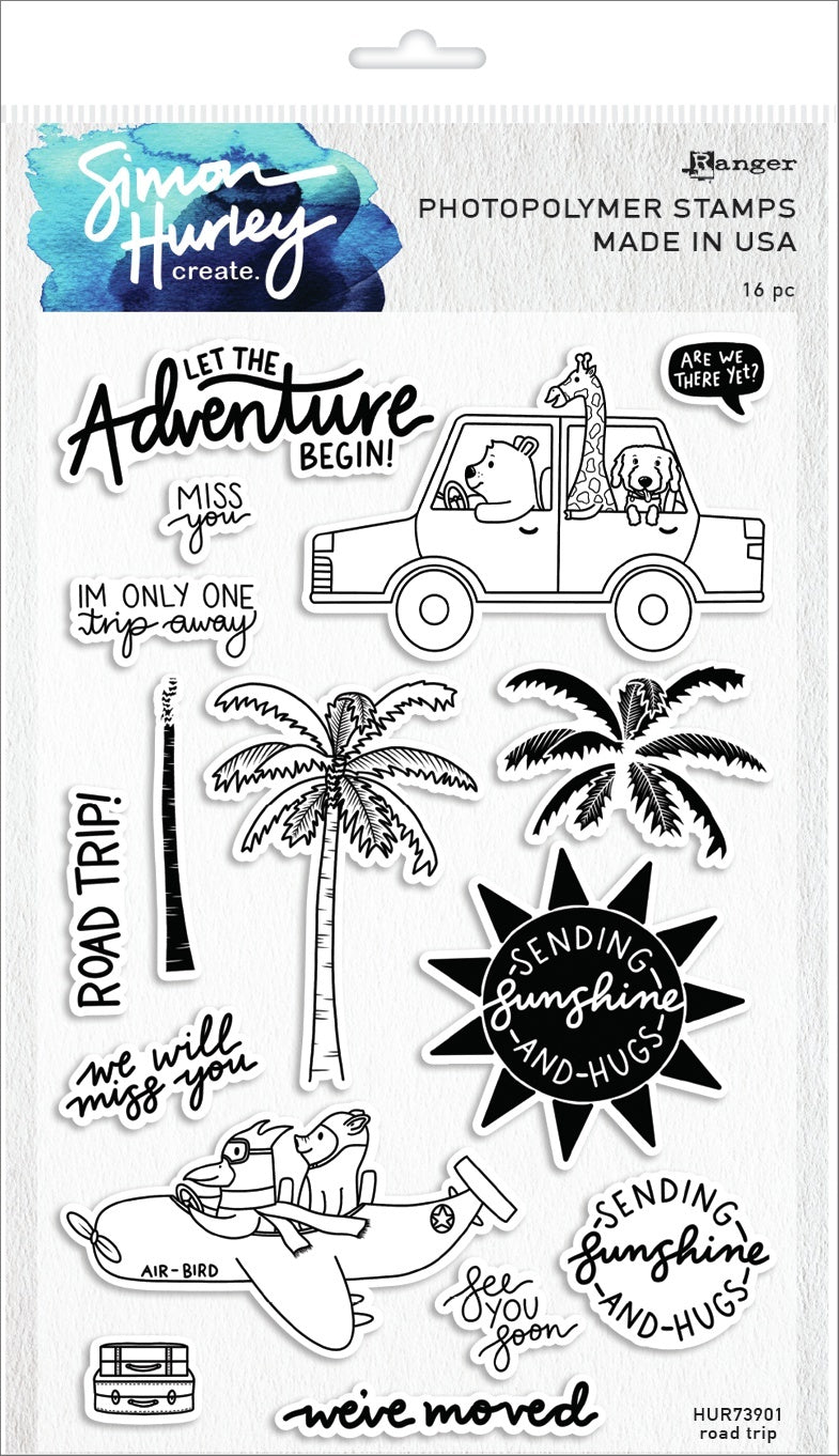 Ranger Simon Hurley create. Cling Stamps 6"X9" - Road Trip