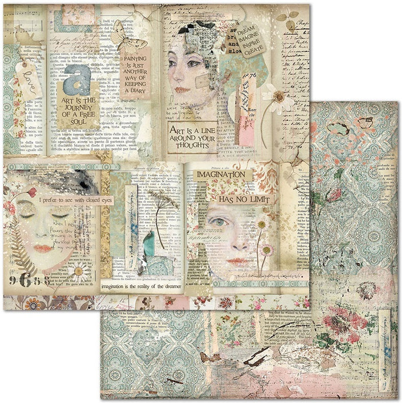 Stamperia Intl Stamperia Double-Sided Paper Pad 8"X8" 10/Pkg - Imagine, 10 Designs/1 Each