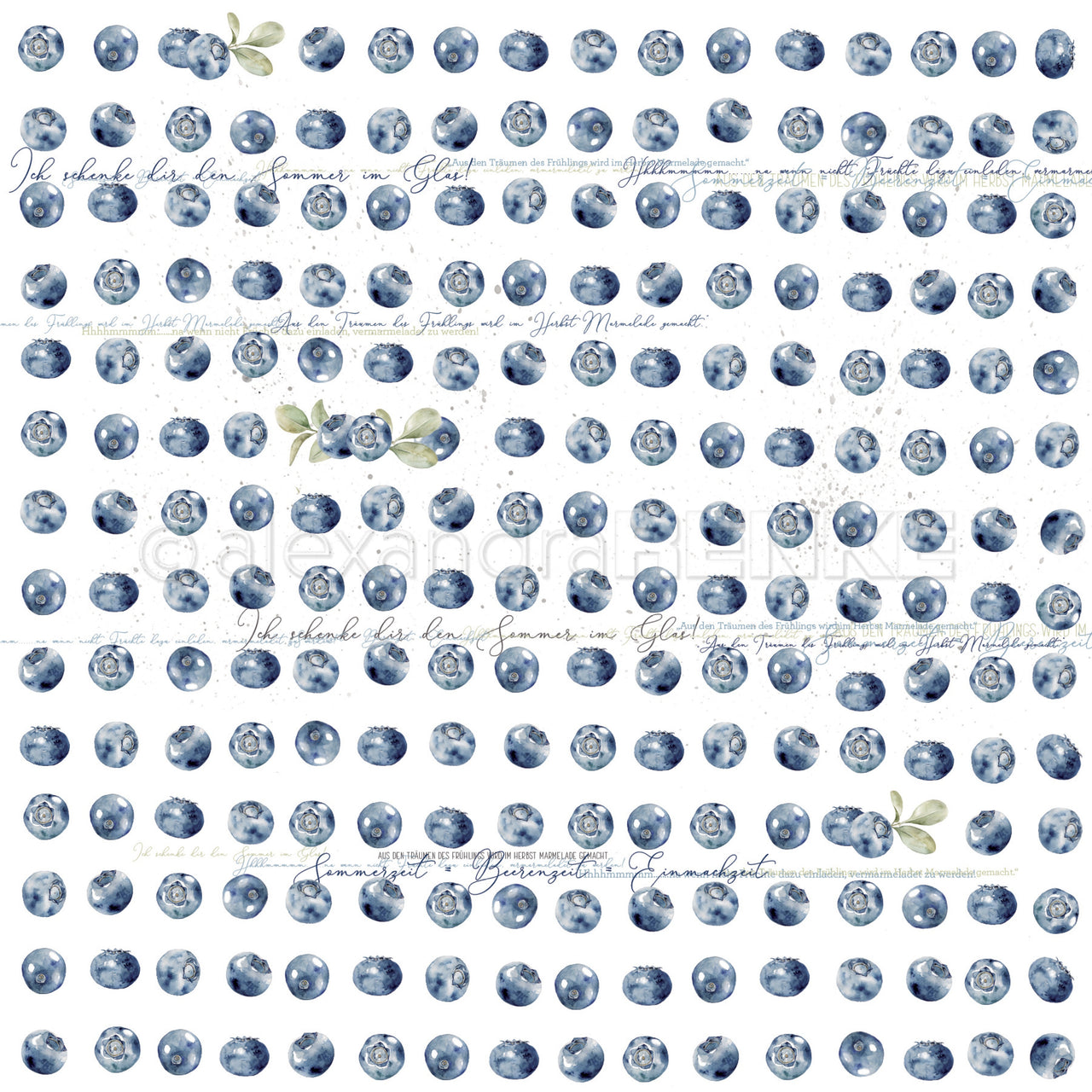 Alexandra Renke Marmalade Design Paper 12"X12" 25/Pkg - Blueberries