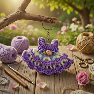 Mini Dress Keychain Crochet Pattern PDF + Video Tutorial (Beginner Friendly)