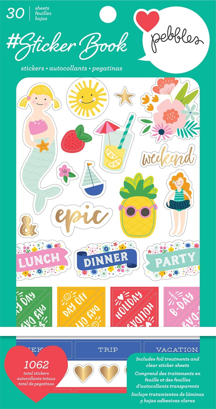 American Crafts Sticker Book 4.75"X8" - Pebbles W/Gold Foil, 1062/Pkg