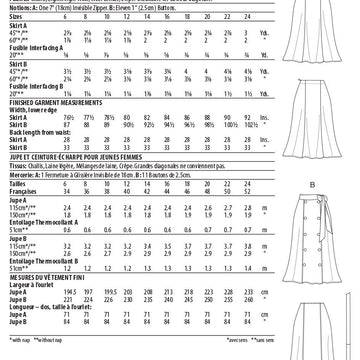 Butterick Misses' Skirt and Sash B6866 - Sewing Pattern