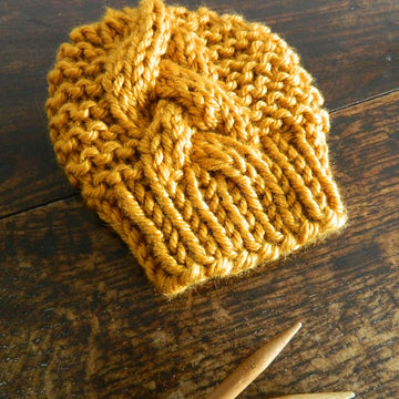 Super Chunky Cable Garter Stitch Hat