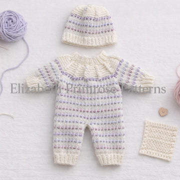 Candy Row Dolls Bodysuit and Hat Knitting Pattern P30 | Elizabeth Primrose Patterns