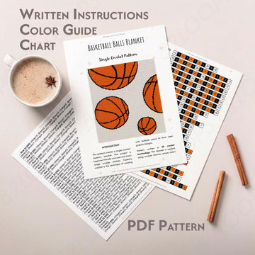 Basketball Blanket SINGLE CROCHET Pattern | Orange Balls Throw