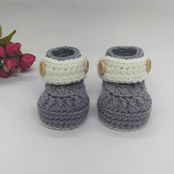 Button Strap Baby Booties