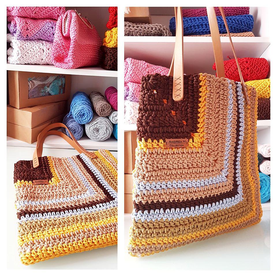 Striped Granny Rope Tote