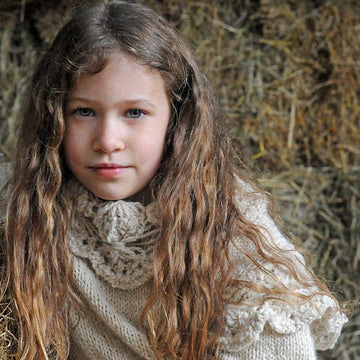 Eco Knit Child/Adult  Adaptable Corndolly Peplum Edged Sweater