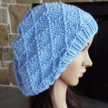 Murphy - Slouchy diamond stitch beanie, sizes 2 years to man