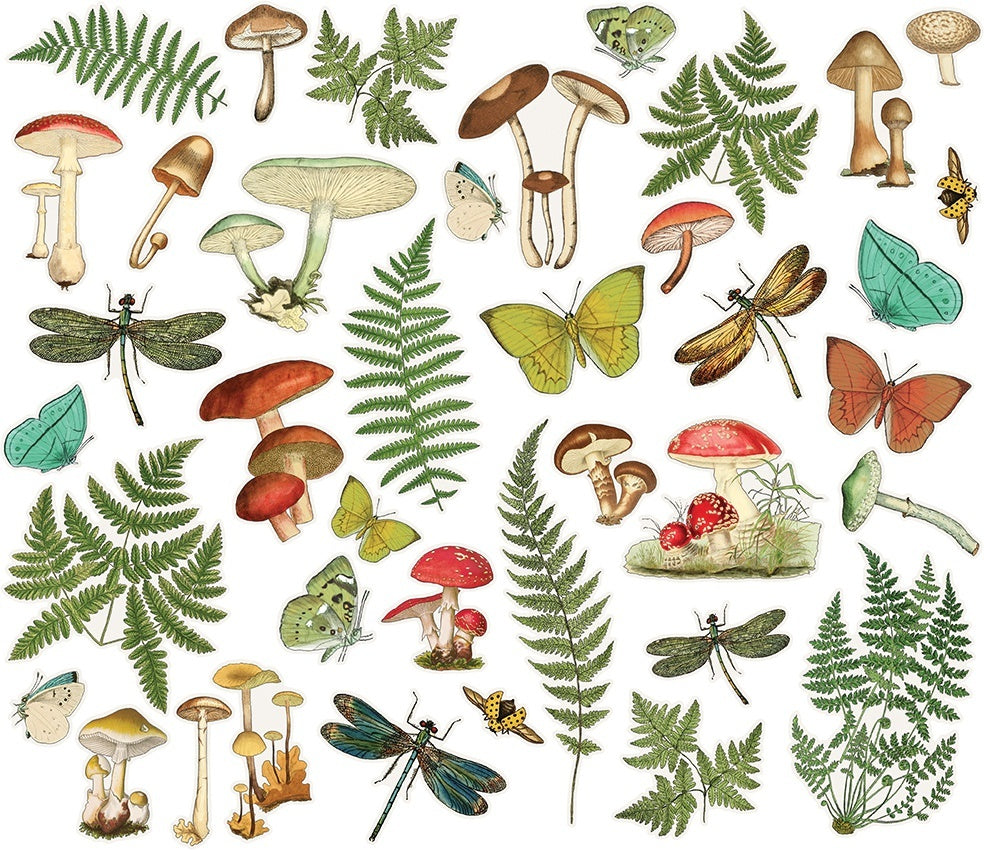 Simple Stories Simple Vintage Great Escape Bits & Pieces Die-Cuts 39/Pkg - Foliage