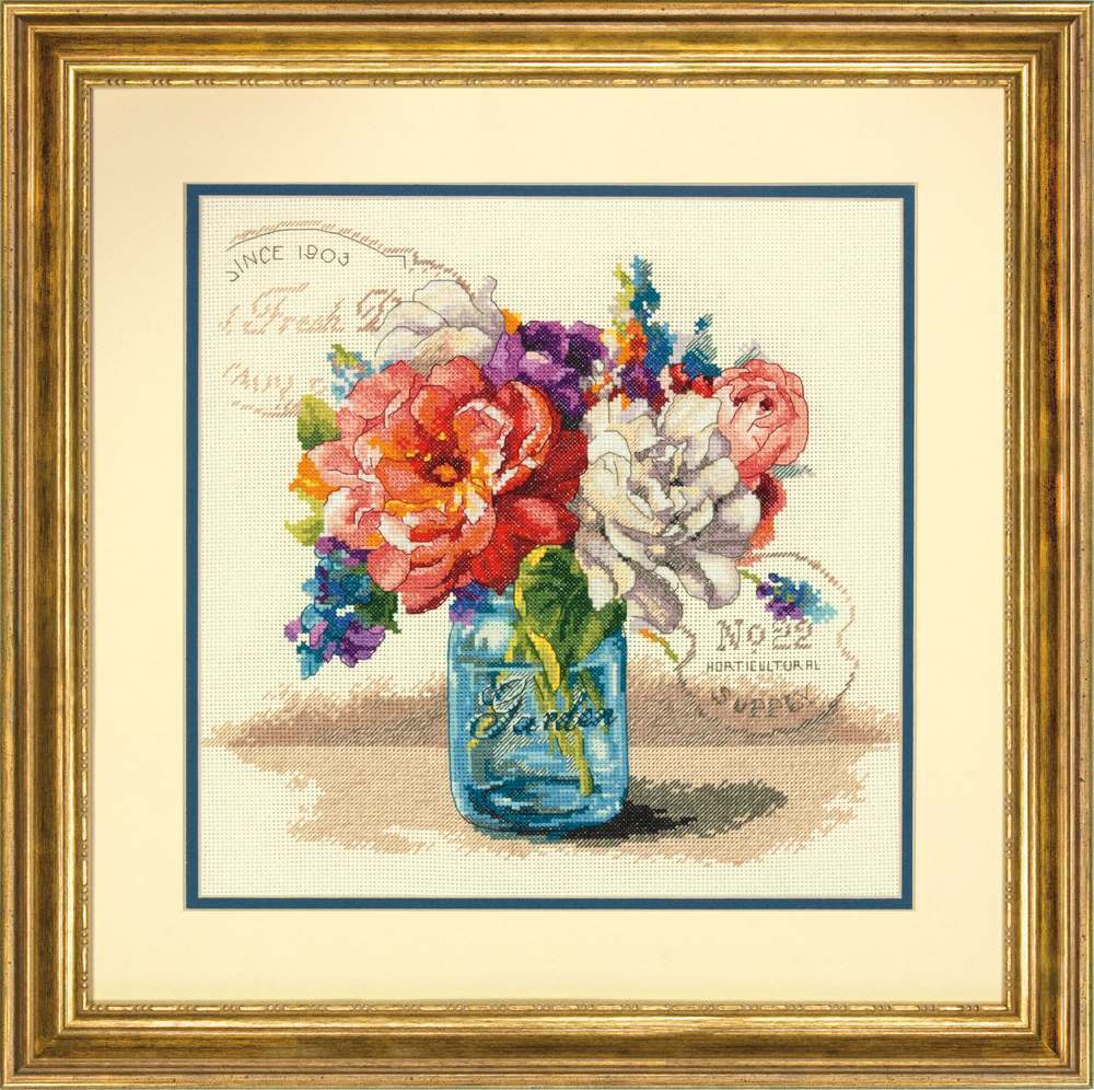 Dimensions Garden Bouquet Cross Stitch Kit - 30.5cm x 30.5cm