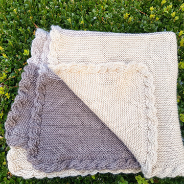 Reversible Cable Border Blanket