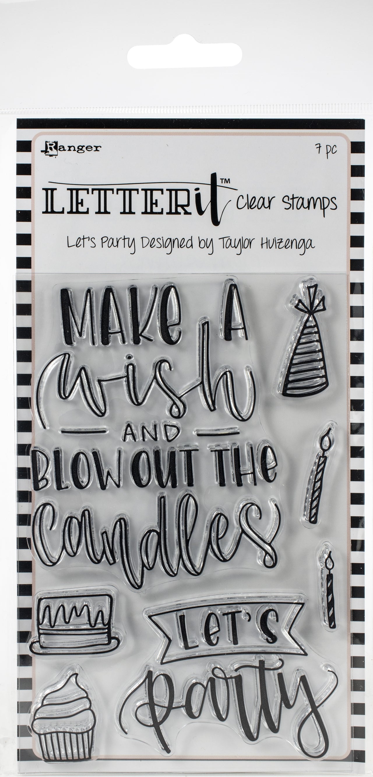 Ranger Letter It Clear Stamp Set 4"X6" - Let's Party