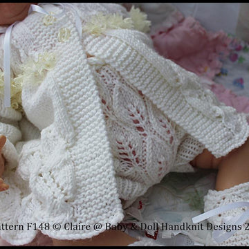 Lacy Leafy Lace Jacket & Pants for 16-22 inch doll (preemie-3m+ baby)