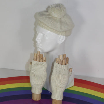 Adult Teen Aran Tam O' Shanter & Gloves