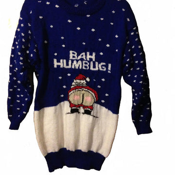 Christmas Cheeky Naughty Santa Bah Humbug Jumper