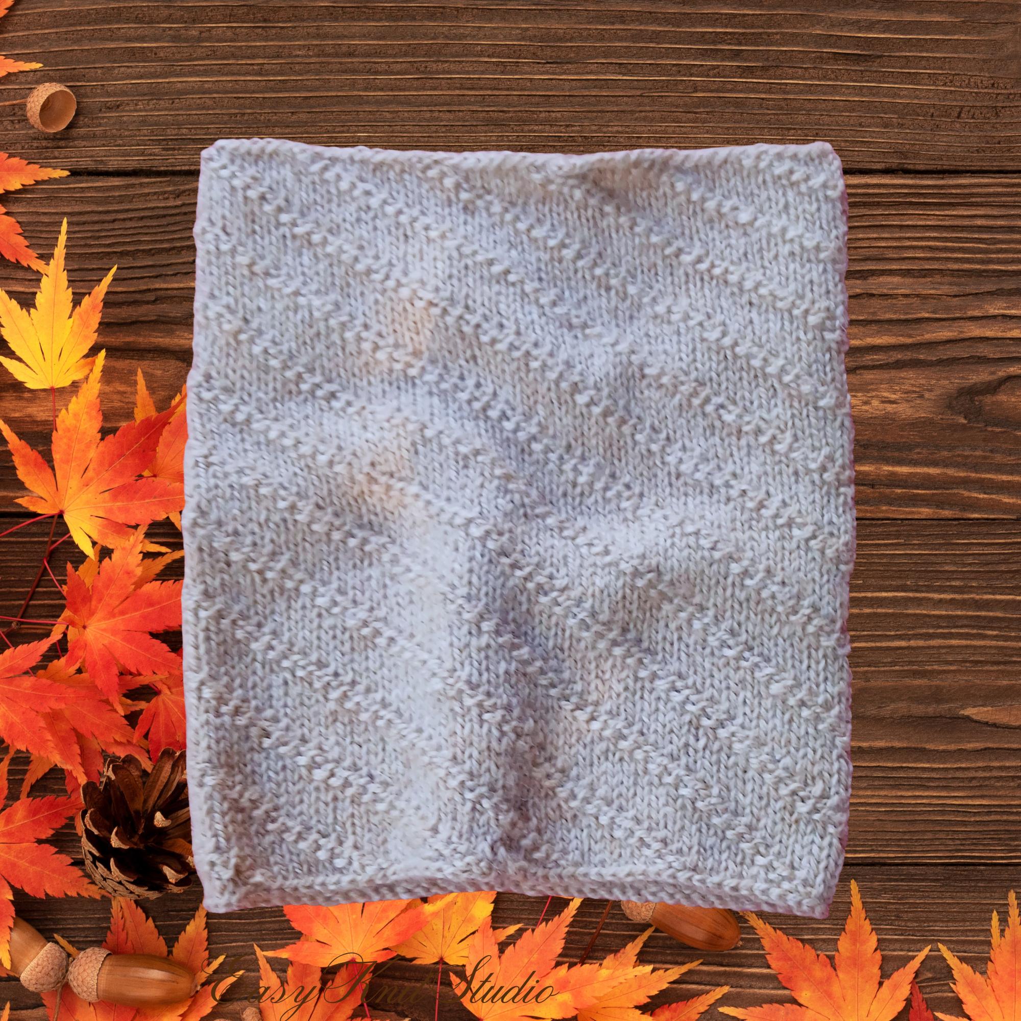 Snood With Diagonal Pattern – Modern Knit Neck Warmer