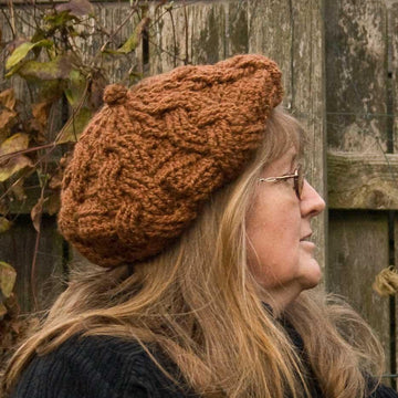 Cabled Beret and Newsboy Cap - Chunky Version