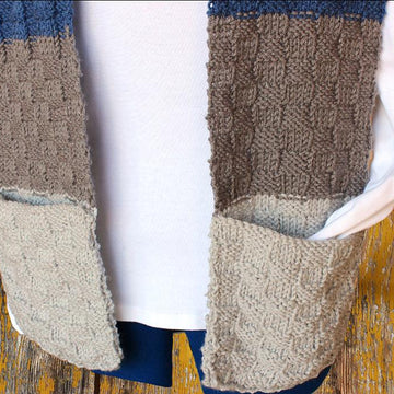 Color Block Scarf with Pockets