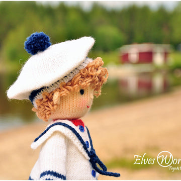 Sailor boy knitted doll