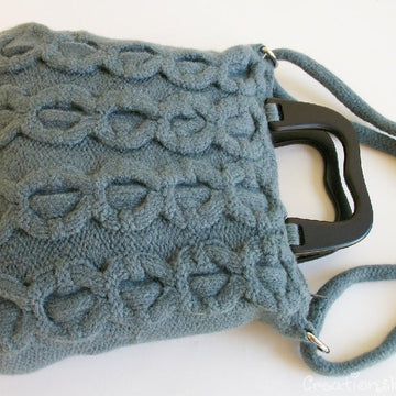Teal blue cabled handbag